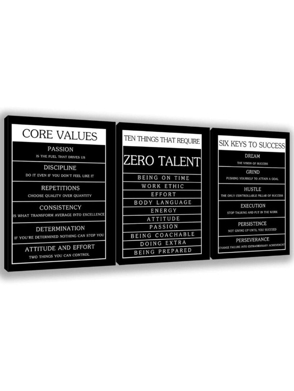 Inspirational Motivational Canvas Wall Art Set for Office, Living Room, Bedroom